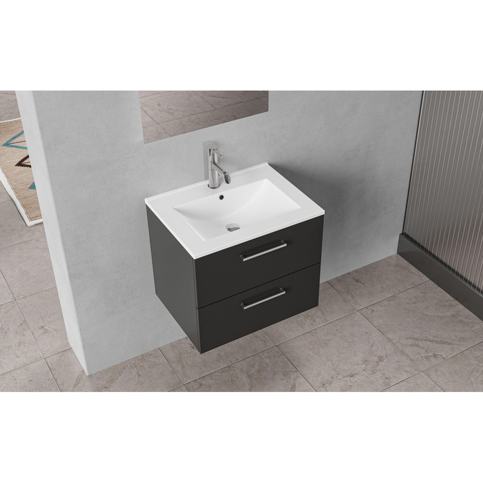Milano underskab m/vask 60 cm matsort